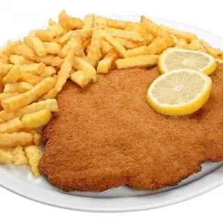 Milanesa de pollo con patatas