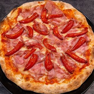Pizza de jamón y morrones (30 cm.)