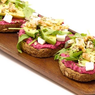 Tostada Beet Hummus & 'Feta'