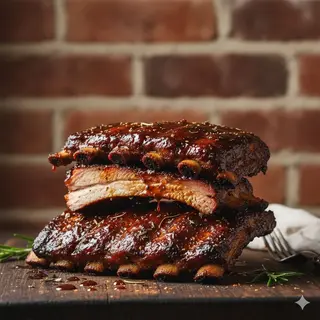 Costillar BBQ a la brasa