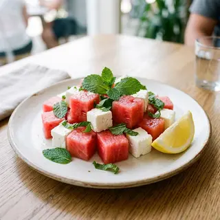 Plato De Sandía Con Feta