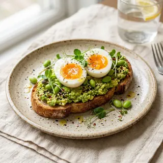 Tosta De Aguacate Y Huevo Cocido