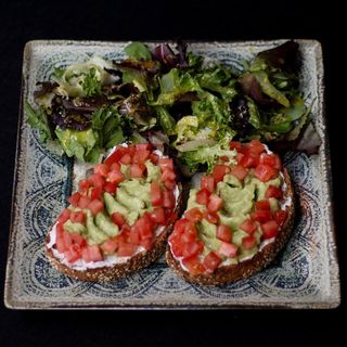 Bruschetta with Cream Cheese and Guacamole