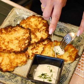 Potato Pancakes with Sour Cream