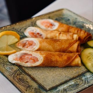 Crapes with salmon