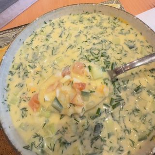 Okroshka with Salmon
