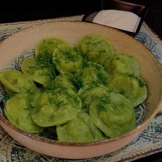 Pelmeni with salmon