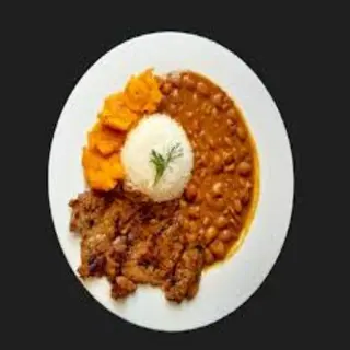 Arroz con menestra y proteina a elegir