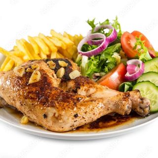1 4 Pollo Al Ast + Patatas + Ensalada + Arroz + Bebida