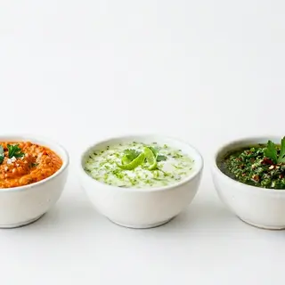 3 SALSAS ( CRIOLA - LIMA - CHIMICHURRI )