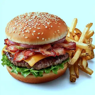 Hamburguesa queso y beicon
