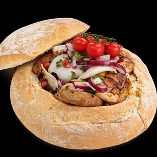 Set BBQ con pan relleno de carne a la parrilla para 5 personas