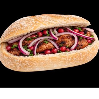 Set BBQ con pan relleno de carne a la parrilla para 1 persona