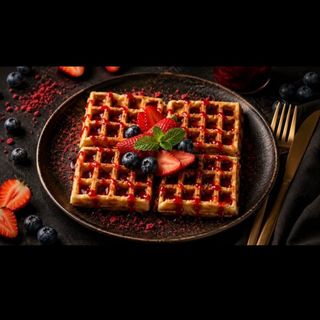 Gofre de Frutos Rojos con Crema Premium