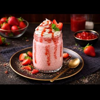 Milkshake de Fresa Natural con Nata Montada