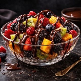 Copa De Fruta Con Chocolate Premium