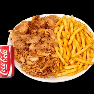 Plato Kebab + Patatas + Lata