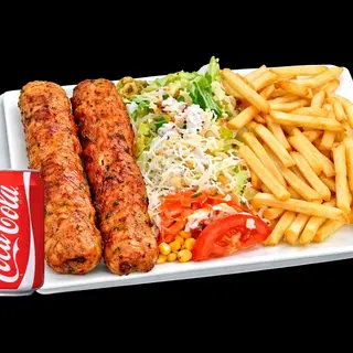Plato Seekh Kebab (2 Uds.) + Patatas + Ensalada + Lata