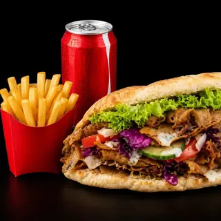 Doner Kebab + Patatas + Lata