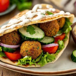 Menú pita falafel 
