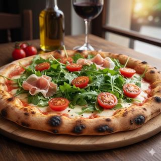 Pizza rucola e pomodorini