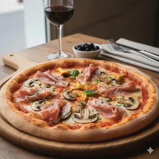 Cotto e funghi