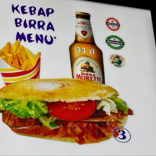 Panino kebap menù con birra 