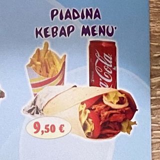 Piadina kebap menù