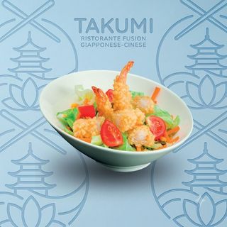 INSALATA CON TEMPURA DI GAMBERI