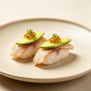 Nigiri branzino flambe