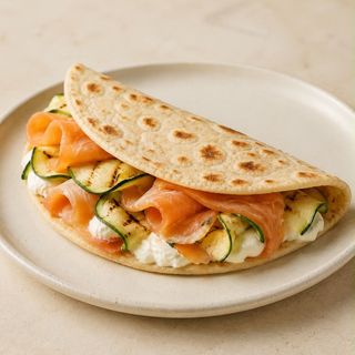Salmone affumicato, stracchino e zucchine