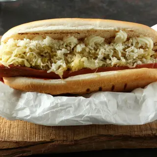 6)Würstel crauti tabasco ketchup maionese