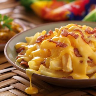 Patatine fritte all cheddar e bacon