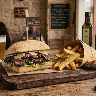 Panino carne di cavallo e patatine