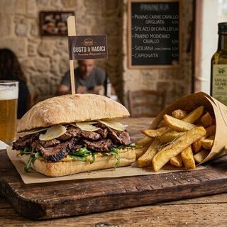 Panino carne d’asina e patatine