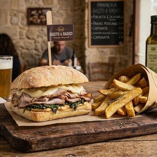 Panino porchetta e patatine
