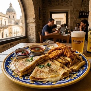 Crêpes petto di pollo e patatine