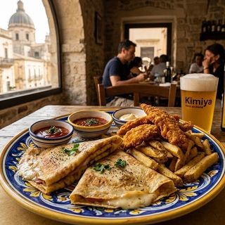 Crêpes cotoletta di pollo e patatine