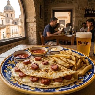 Piadina würstel e patatine