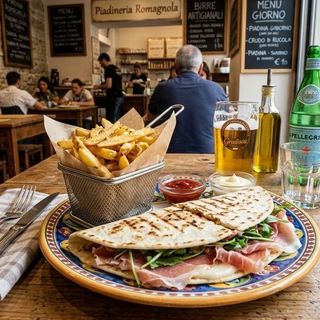 Piadina polpette di cavallo e patatine