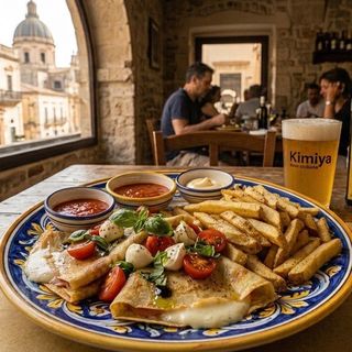 Piadina caprese e patatine