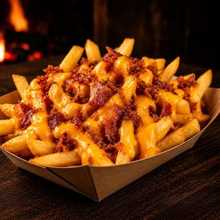 Patatine cheddar e bacon
