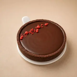 Crostatina al cioccolato fondente e caramello