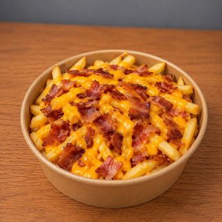 Patatine fritte con cheddar e bacon