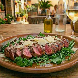 Tagliata Con Rucola E Scaglie Di Grana