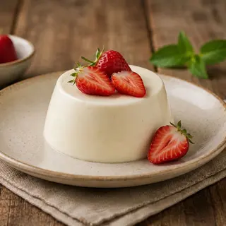 Panna Cotta Con Fragole Fresche