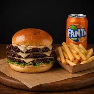 Triple smash burger menu 