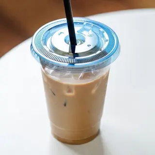 Ice pistachio latte coffee