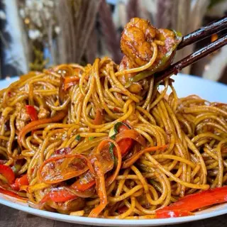 Stir fry spaghetti and Turkey