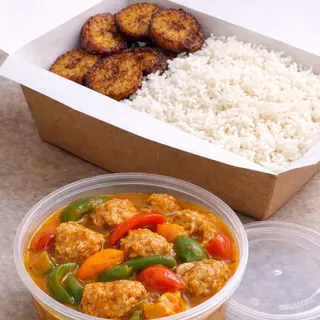 Rice and Chicken curry sauce